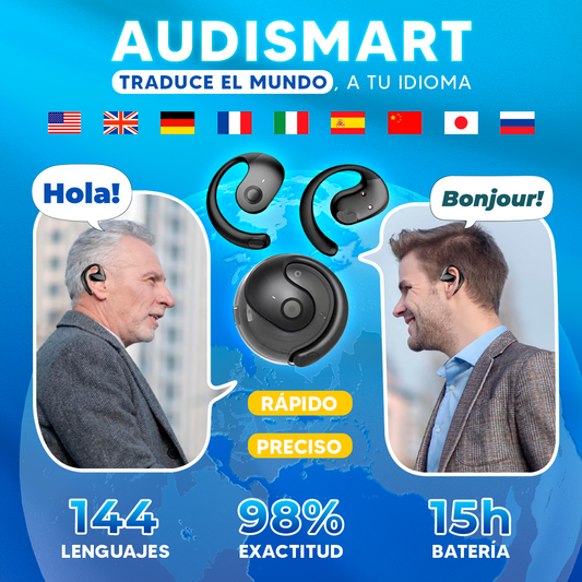 AUDISMART AUDIFONOS INTELIGENTES TRADUCE 144 IDIOMAS