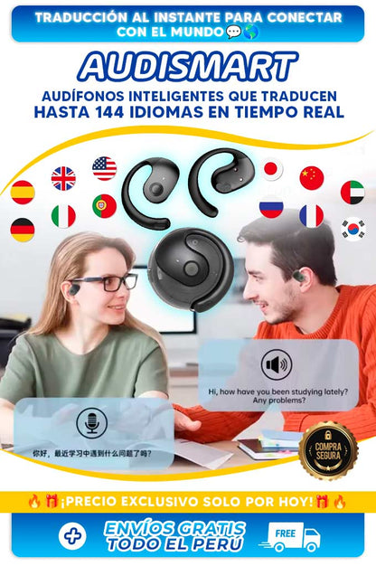 AUDISMART AUDIFONOS INTELIGENTES TRADUCE 144 IDIOMAS